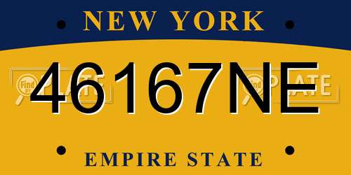 46167NE New York License Plate