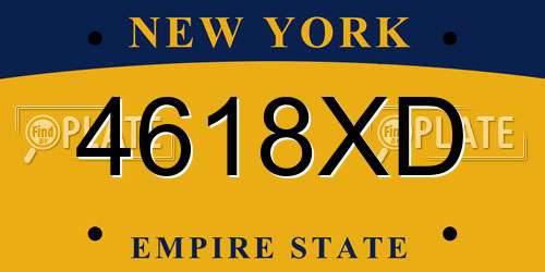 4618XD New York License Plate