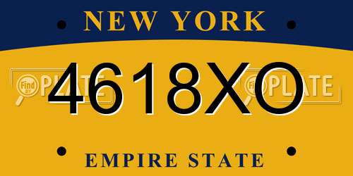 4618XO New York License Plate
