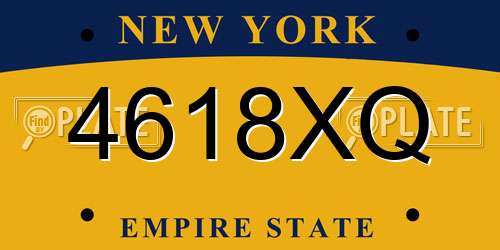 4618XQ New York License Plate