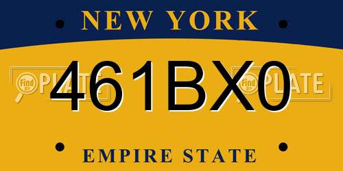 461BX0 New York License Plate