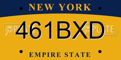 461BXD New York License Plate