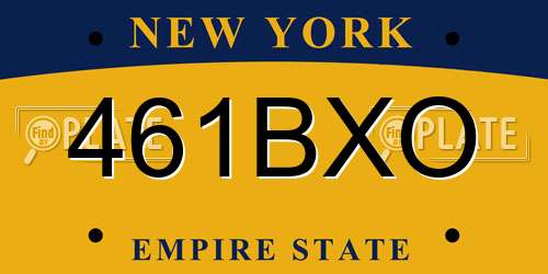 461BXO New York License Plate