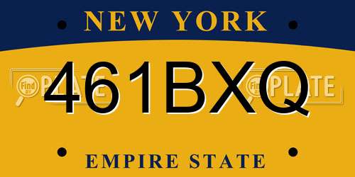 461BXQ New York License Plate