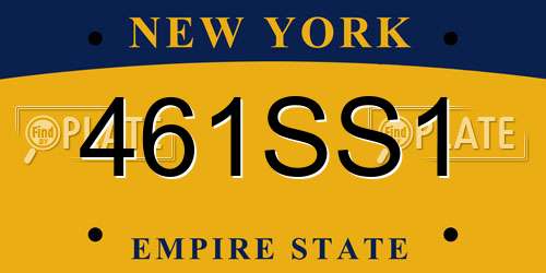 461SS1 New York License Plate