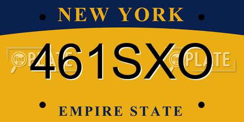 461SXO New York License Plate
