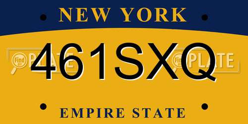 461SXQ New York License Plate