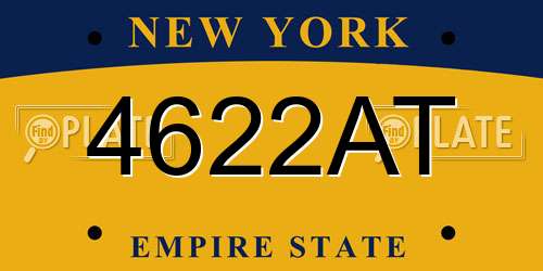 4622AT New York License Plate