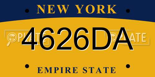 4626DA New York License Plate