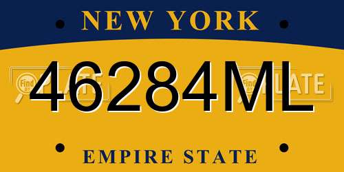 46284ML New York License Plate