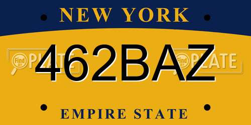 462BAZ New York License Plate