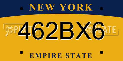 462BX6 New York License Plate