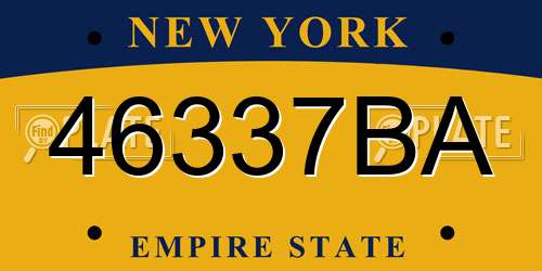 46337BA New York License Plate