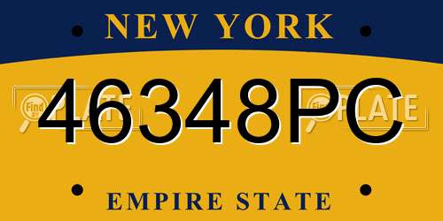 46348PC New York License Plate