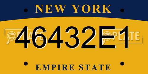 46432E1 New York License Plate