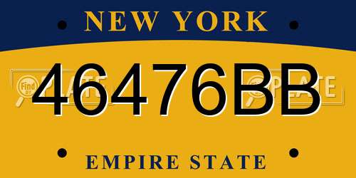 46476BB New York License Plate