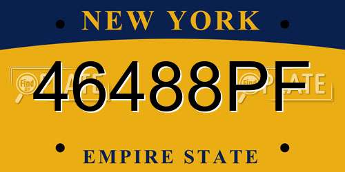 46488PF New York License Plate