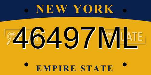 46497ML New York License Plate