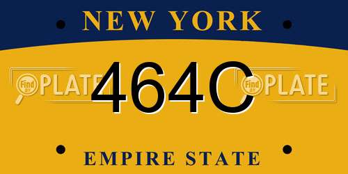 464C New York License Plate