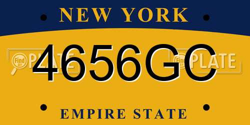 4656GC New York License Plate
