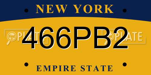 466PB2 New York License Plate