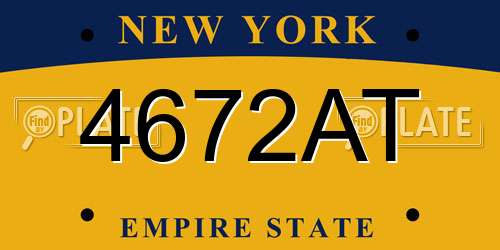 4672AT New York License Plate