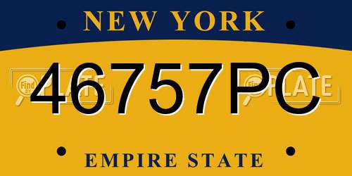46757PC New York License Plate