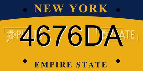 4676DA New York License Plate