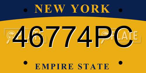 46774PC New York License Plate