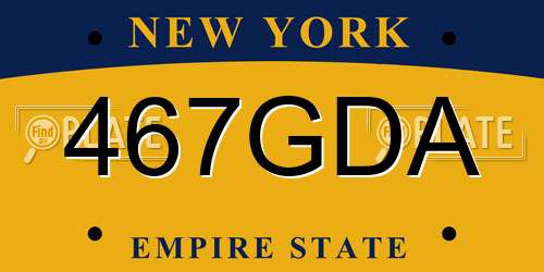 467GDA New York License Plate