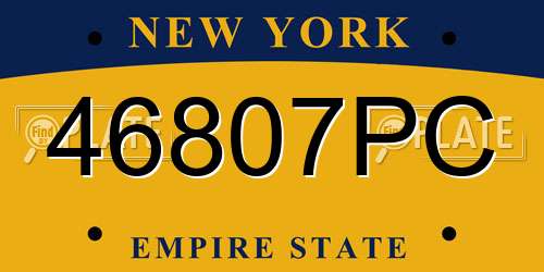 46807PC New York License Plate