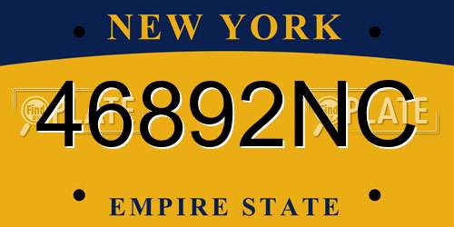 46892NC New York License Plate