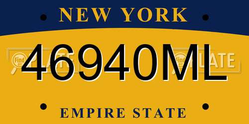 46940ML New York License Plate