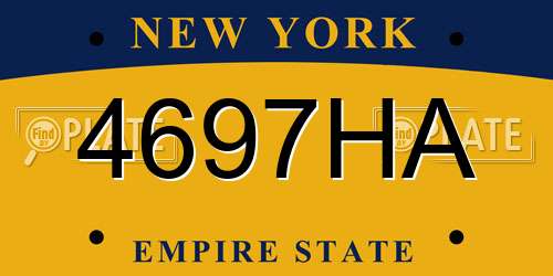 4697HA New York License Plate