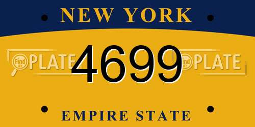 4699 New York License Plate