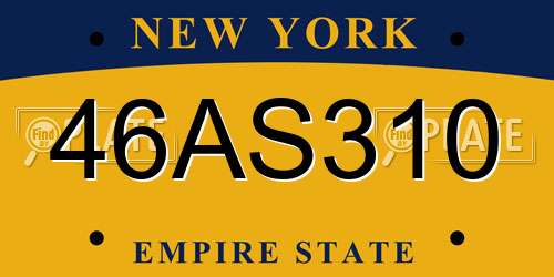 46AS310 New York License Plate