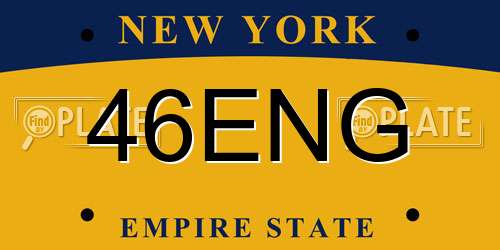 46ENG New York License Plate