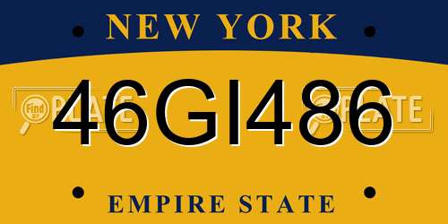 46GI486 New York License Plate