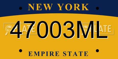 47003ML New York License Plate