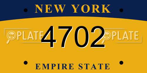 4702 New York License Plate