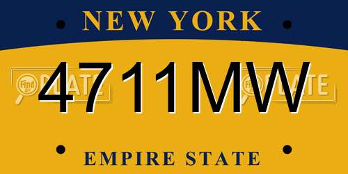 4711MW New York License Plate