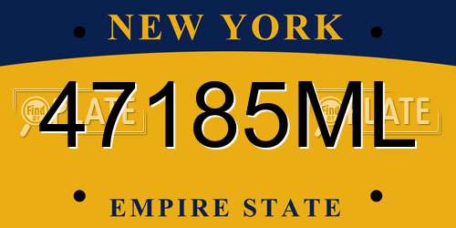 47185ML New York License Plate