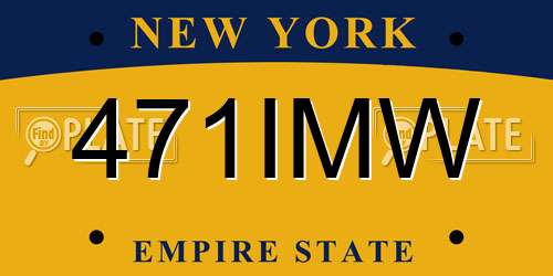 471IMW New York License Plate