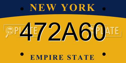 472A60 New York License Plate