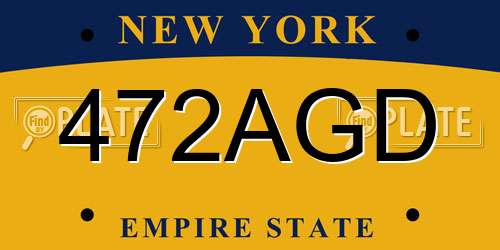 472AGD New York License Plate