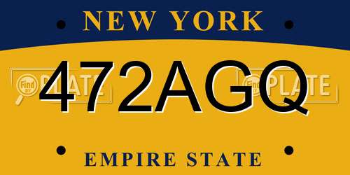 472AGQ New York License Plate