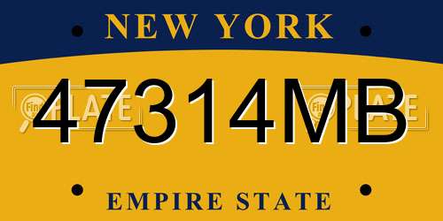 47314MB New York License Plate