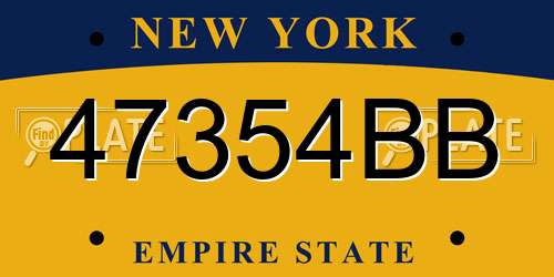 47354BB New York License Plate