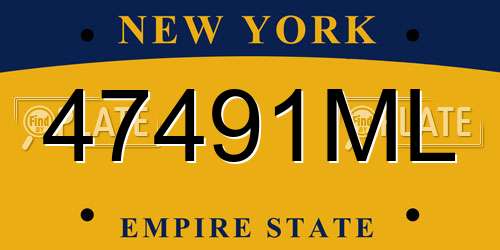 47491ML New York License Plate