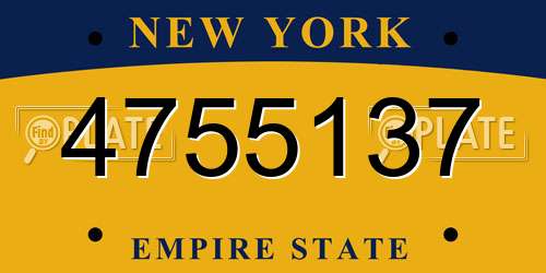 4755137 New York License Plate